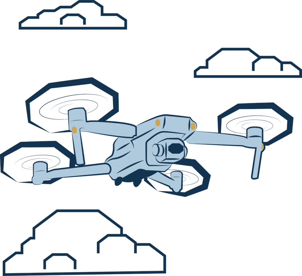 drone dans les nuages